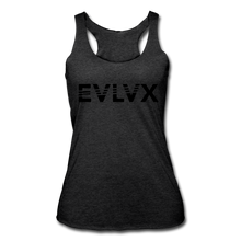 Load image into Gallery viewer, EVLV Women’s Tri-Blend Racerback Tank - heather black