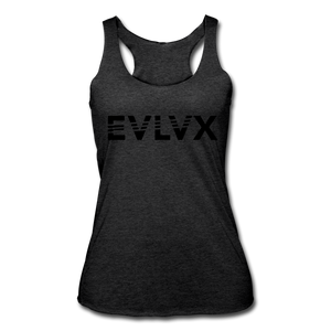 EVLV Women’s Tri-Blend Racerback Tank - heather black