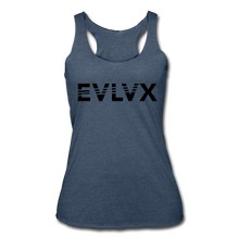 Load image into Gallery viewer, EVLV Women’s Tri-Blend Racerback Tank - heather navy