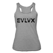 Load image into Gallery viewer, EVLV Women’s Tri-Blend Racerback Tank - heather gray
