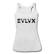 Load image into Gallery viewer, EVLV Women’s Tri-Blend Racerback Tank - heather white