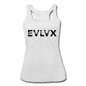 EVLV Women’s Tri-Blend Racerback Tank - heather white