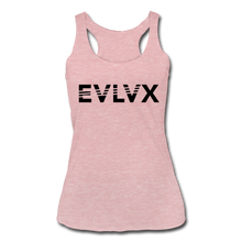 Load image into Gallery viewer, EVLV Women’s Tri-Blend Racerback Tank - heather dusty rose