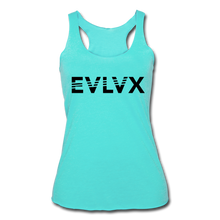 Load image into Gallery viewer, EVLV Women’s Tri-Blend Racerback Tank - turquoise