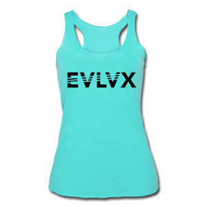 EVLV Women’s Tri-Blend Racerback Tank - turquoise